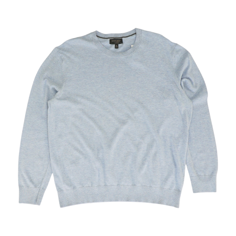 Blue Solid Pullover Sweater