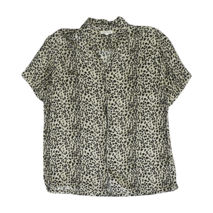 Beige Animal Print Button Down
