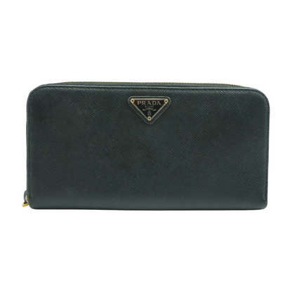 Black Large Saffiano Leather Wallet