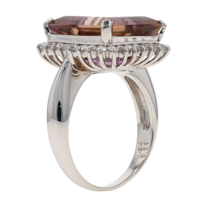9 5/8 ctw Platinum Ametrine Statement Ring