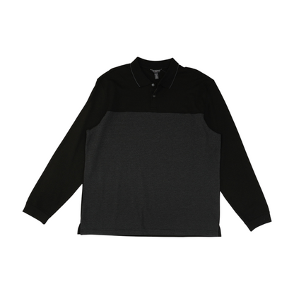 Black Striped Long Sleeve Polo