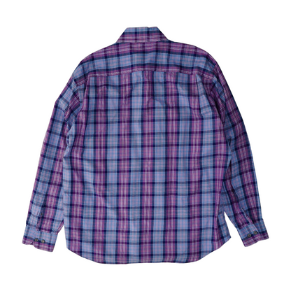 Purple Plaid Long Sleeve Button Down