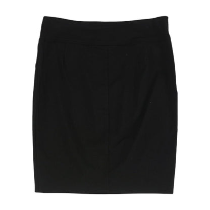 Black Solid Midi Skirt