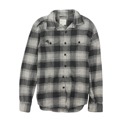 Gray Plaid Flannel Button Down