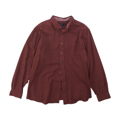 Maroon Solid Flannel Button Down