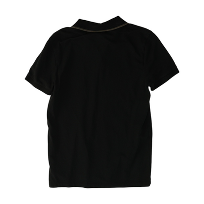 Black Solid Short Sleeve Polo