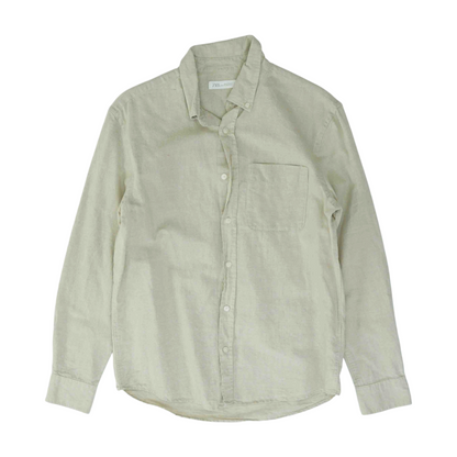 Tan Solid Long Sleeve Button Down