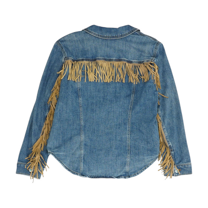 Blue Solid Denim Jacket