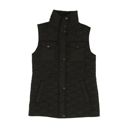 Black Solid Puffer Vest