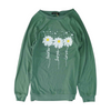 Green Floral Sweatshirt Pullover