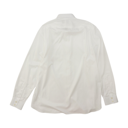 White Solid Long Sleeve Button Down