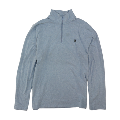 Blue Solid 1/4 Zip Pullover