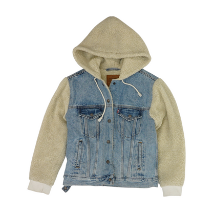 Blue Color Block Denim Jacket