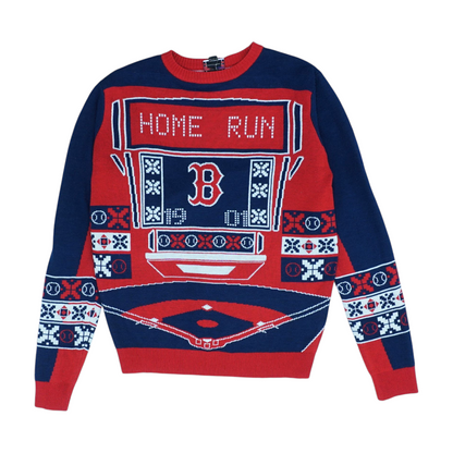 Red Print Pullover Sweater