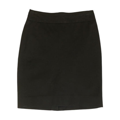 Black Solid Midi Skirt