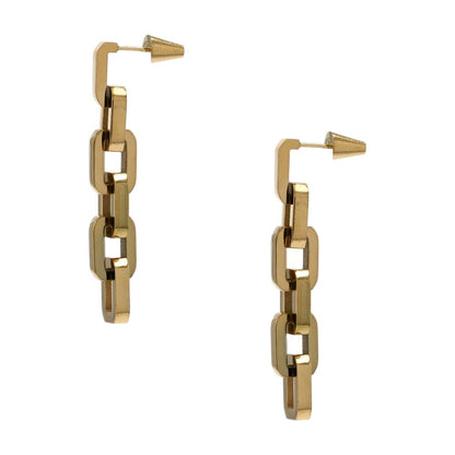 Gold Tone Supra Link Drop Earrings