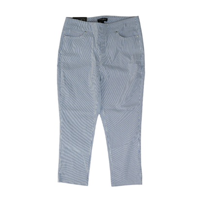 Blue Striped 5-Pocket Capris
