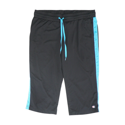Black Solid Active Capris