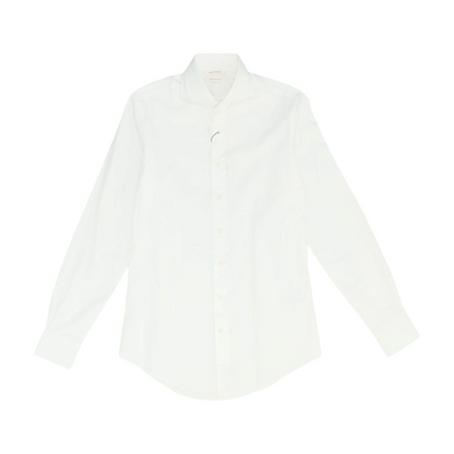 White Solid Long Sleeve Button Down