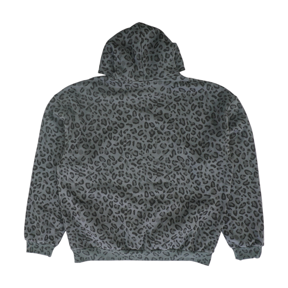 Gray Plus Size Animal Print Hoodie Pullover