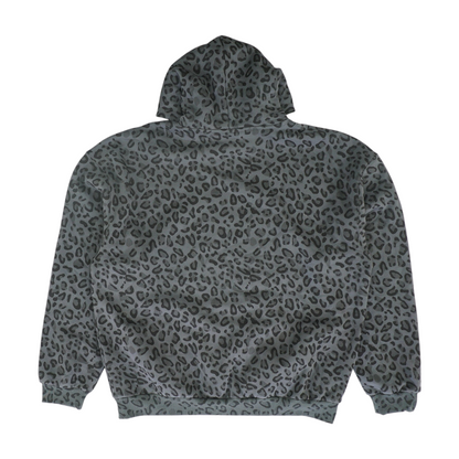 Gray Plus Size Animal Print Hoodie Pullover