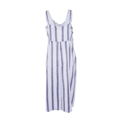 White Striped Midi Dress