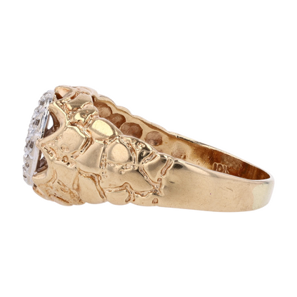 1/10 ctw 10K Two-Tone Gold Diamond Statement Ring