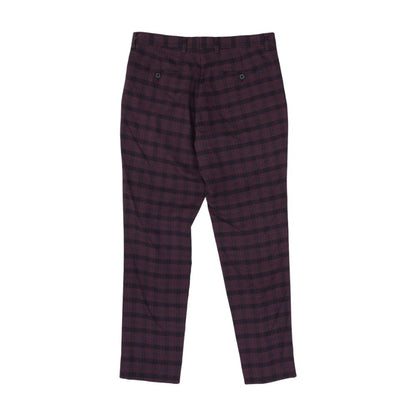 Maroon Plaid Chino Pants