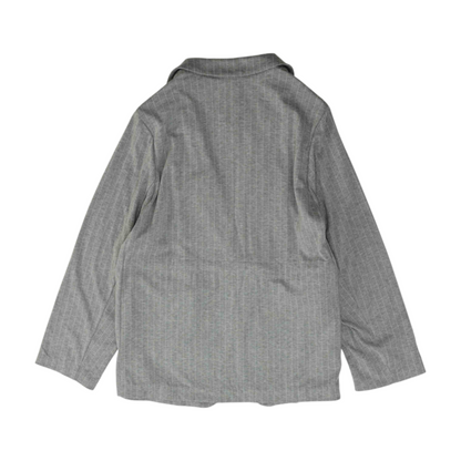 Gray Plus Size Striped Blazer