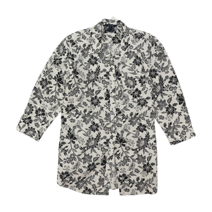 Black Floral Button Down