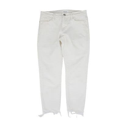 Ivory Solid Mid Rise Regular Jeans
