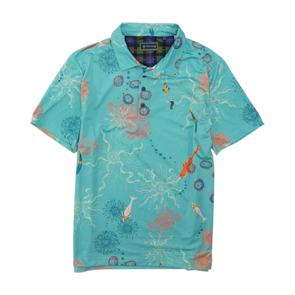 Blue Print Short Sleeve Polo