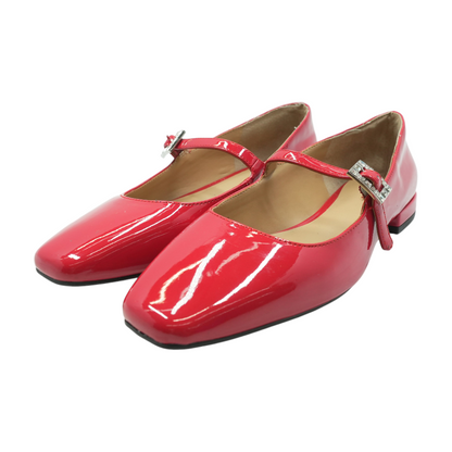 Red Slip-On Flats