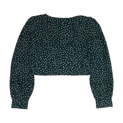 Green Polka Dot Cropped Blouse