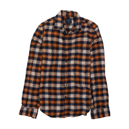 Orange Plaid Flannel Button Down