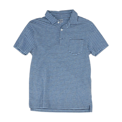Blue Striped Short Sleeve Polo