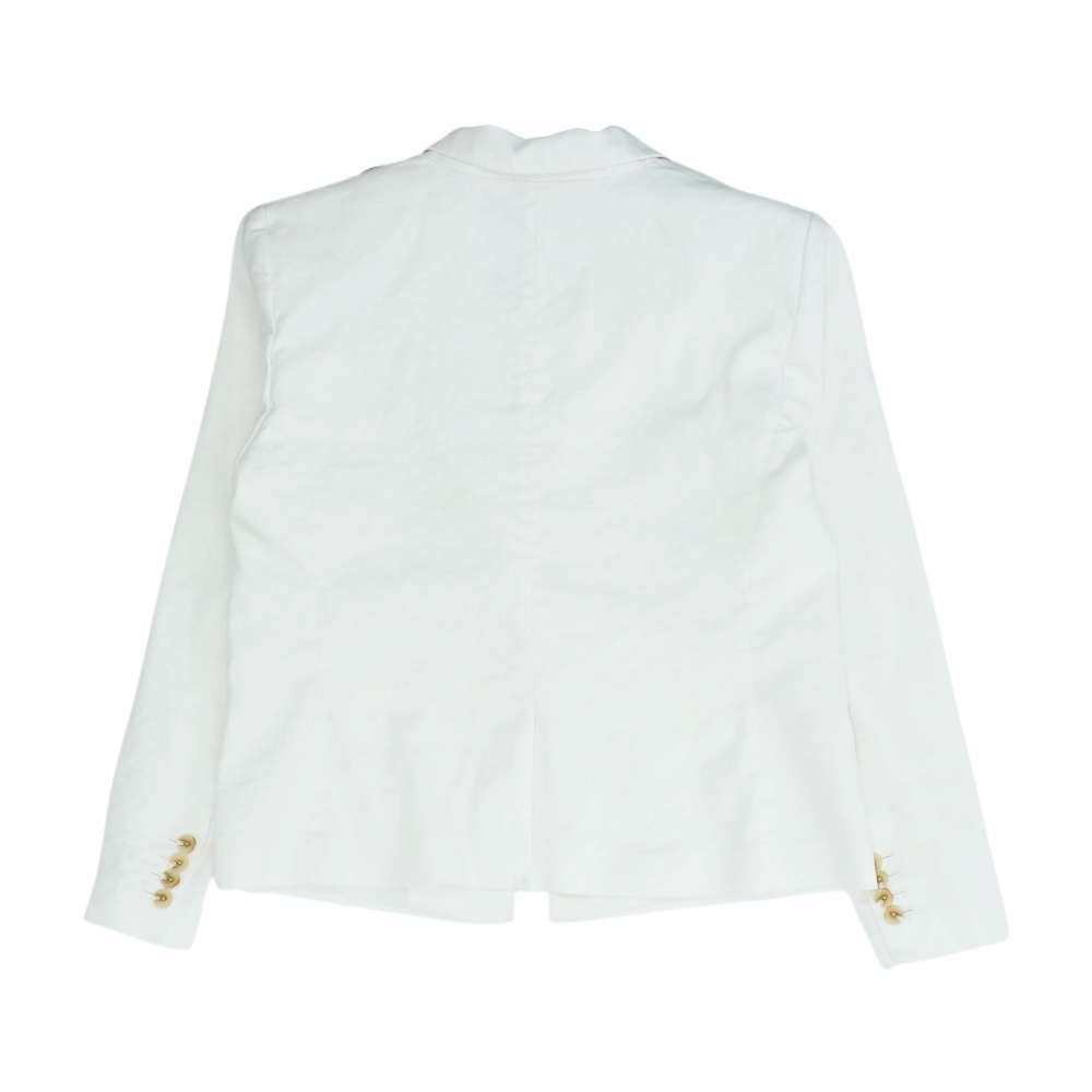 White Solid Blazer