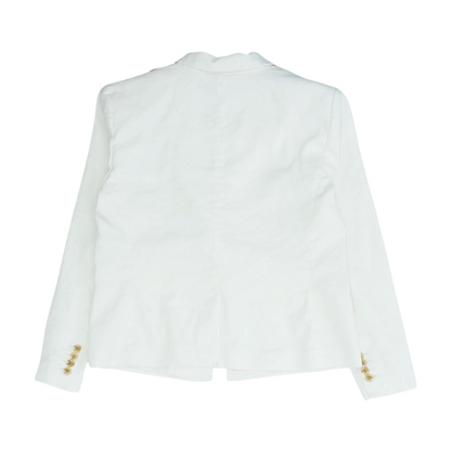White Solid Blazer