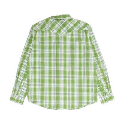 Green Plaid Long Sleeve Button Down