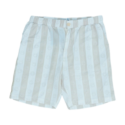Beige Striped Active Shorts