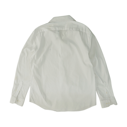 White Solid Long Sleeve Button Down