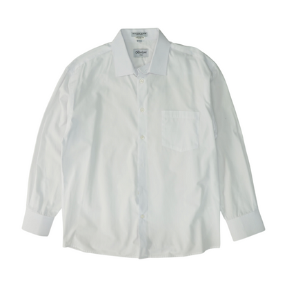 White Solid Long Sleeve Button Down