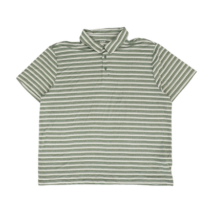 Green Striped Short Sleeve Polo
