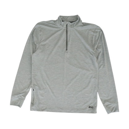 Gray Solid 1/4 Zip Pullover