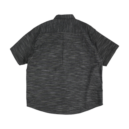 Black Striped Short Sleeve Button Down