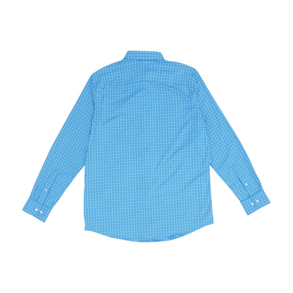 Blue Plaid Long Sleeve Button Down