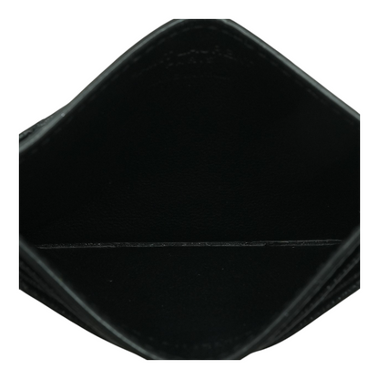 Cassandre Matelesse Card Case in Black Grain De Poudre Leather