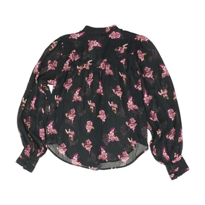 Black Floral Long Sleeve Blouse