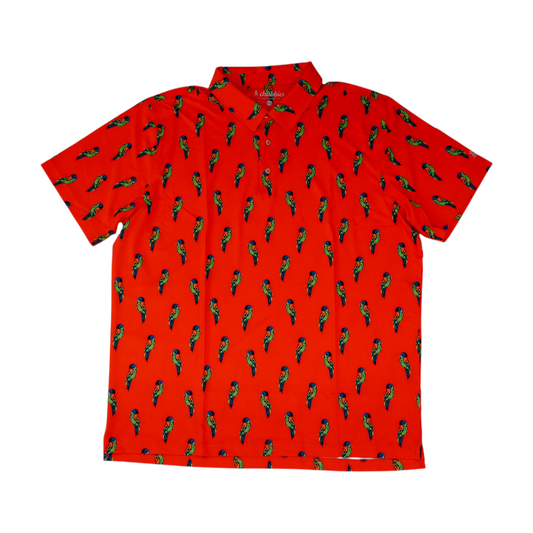 Neon Pink Print Short Sleeve Polo