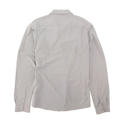 Gray Solid Long Sleeve Button Down